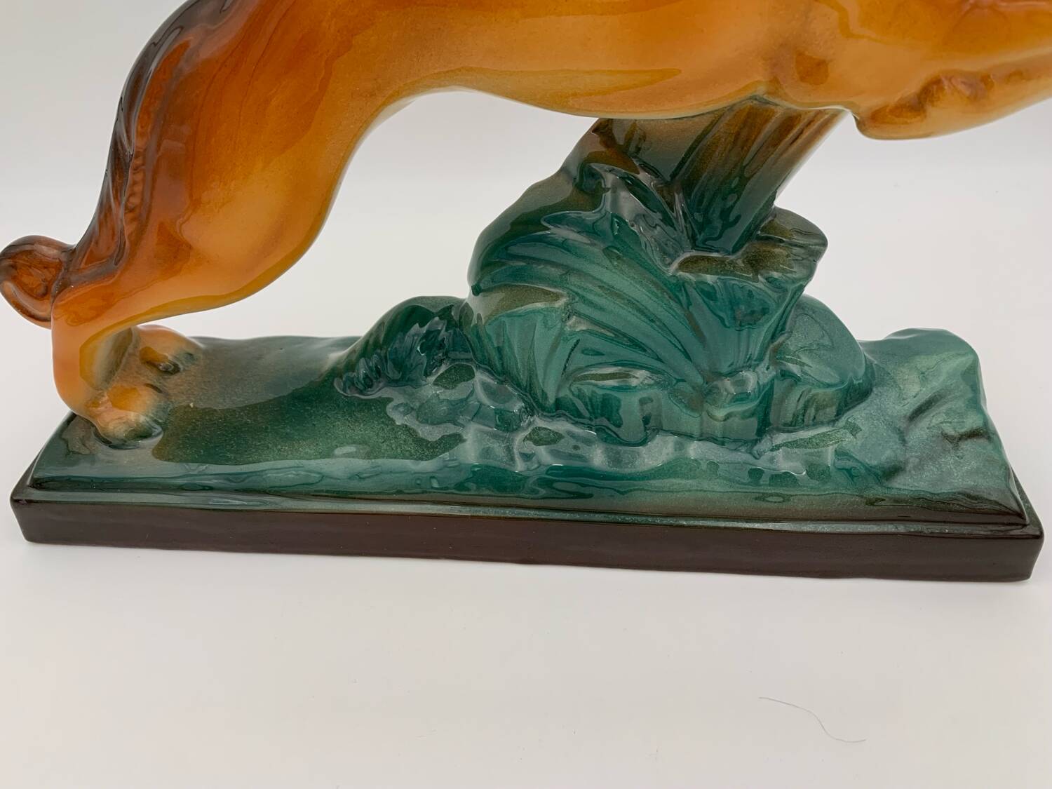 Sainte Radegonde Art Deco earthenware greyhound, 1930s