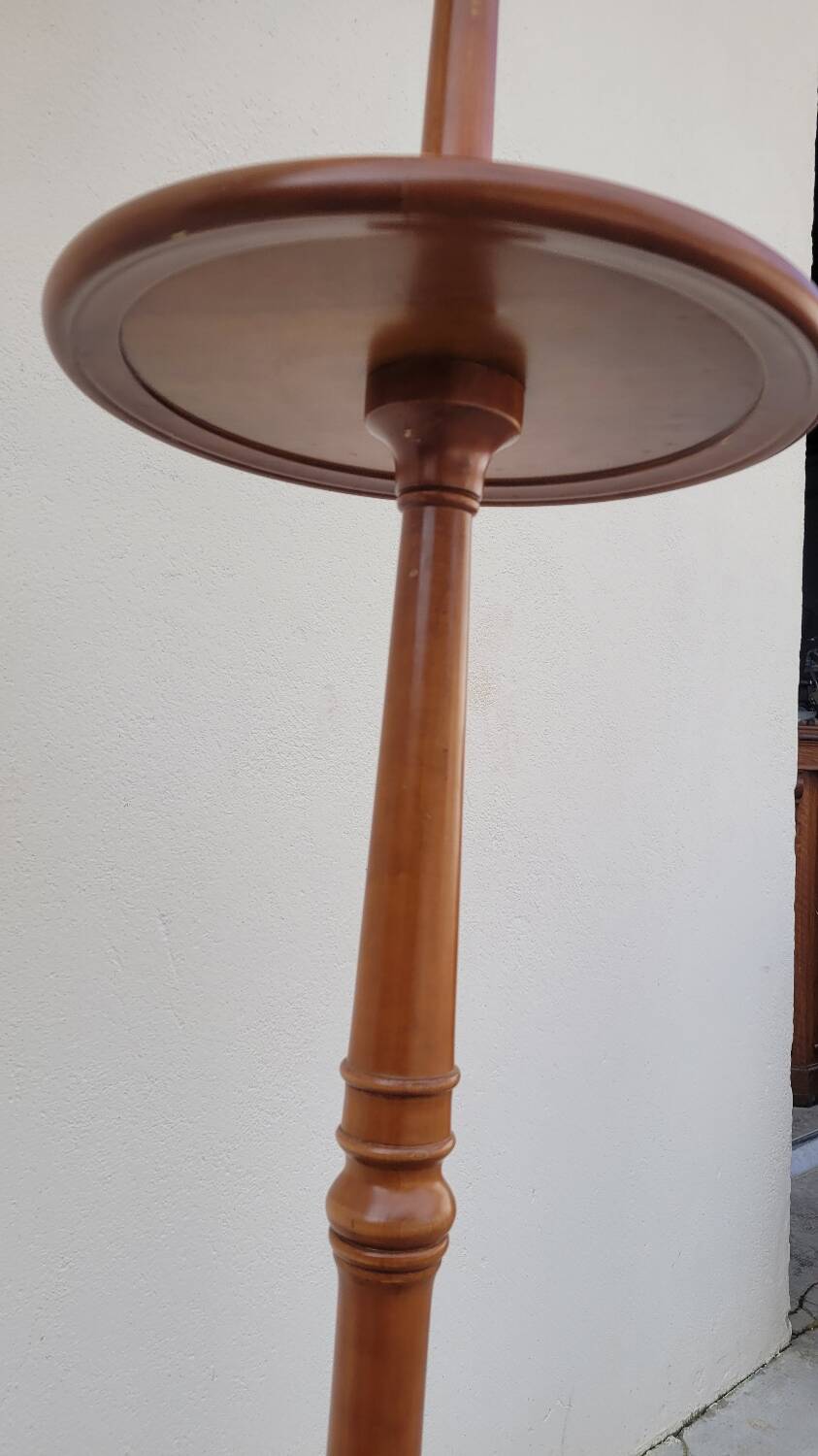 Tripod base psyché barber mirror in cherry wood with a system