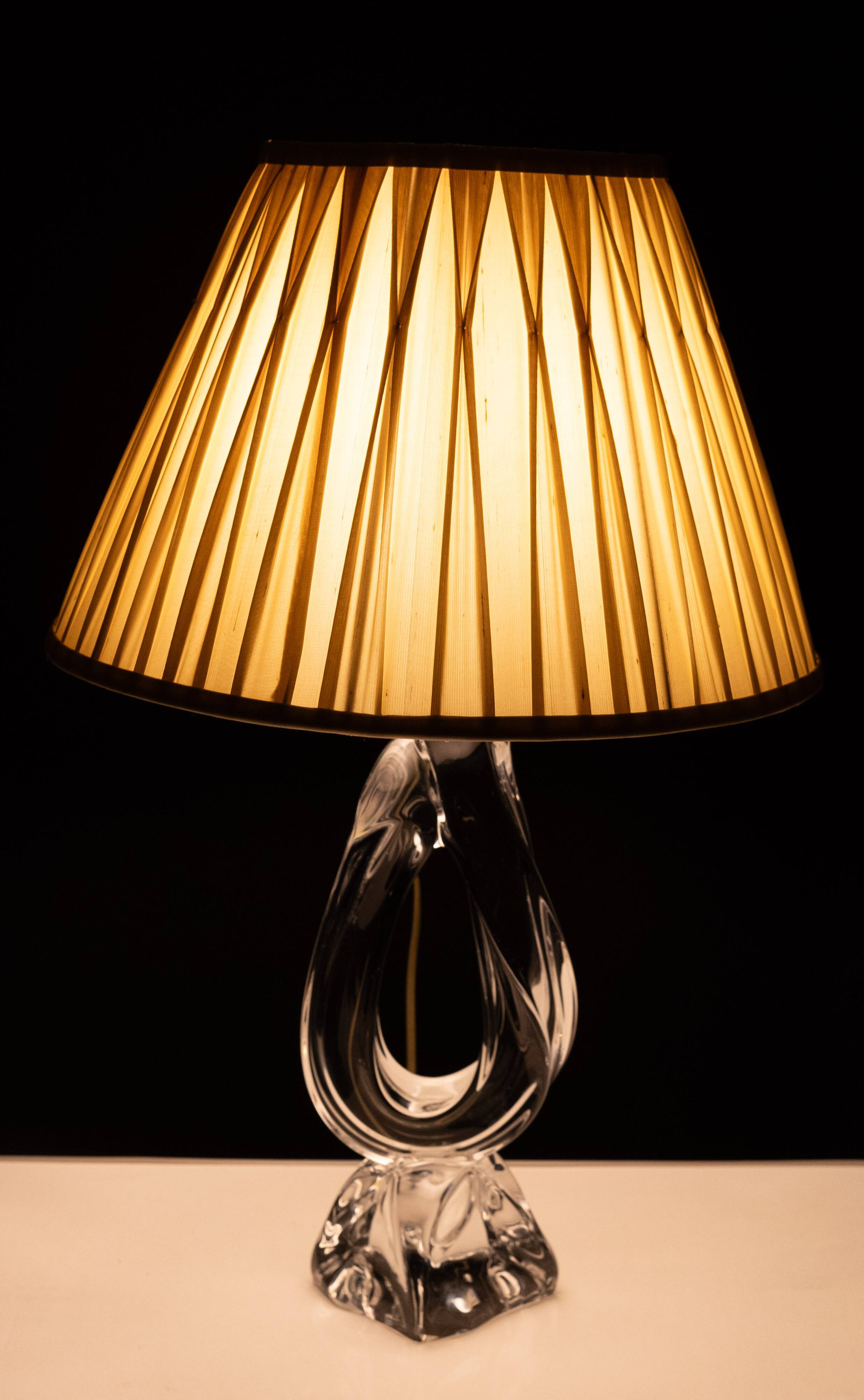 Daum France Crystal Glass table lamp 1965