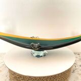 Dark green & amber Murano glass gondola- Sommerso