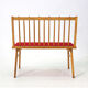 Reupholstered beechwood bench, 1950s