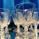 SET OF 7 ST LOUIS CRYSTAL LIQUEUR GLASSES ART DECO VOSGES MODEL