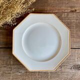 3 Sarreguemines octagonal beaded plates