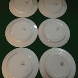 Set of 6 flat plates sarreguemines digoin