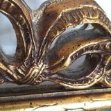 Mirror beveled golden wood 36x135cm