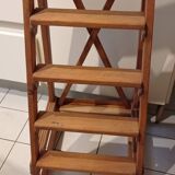 Old vintage wooden painter's stepladder