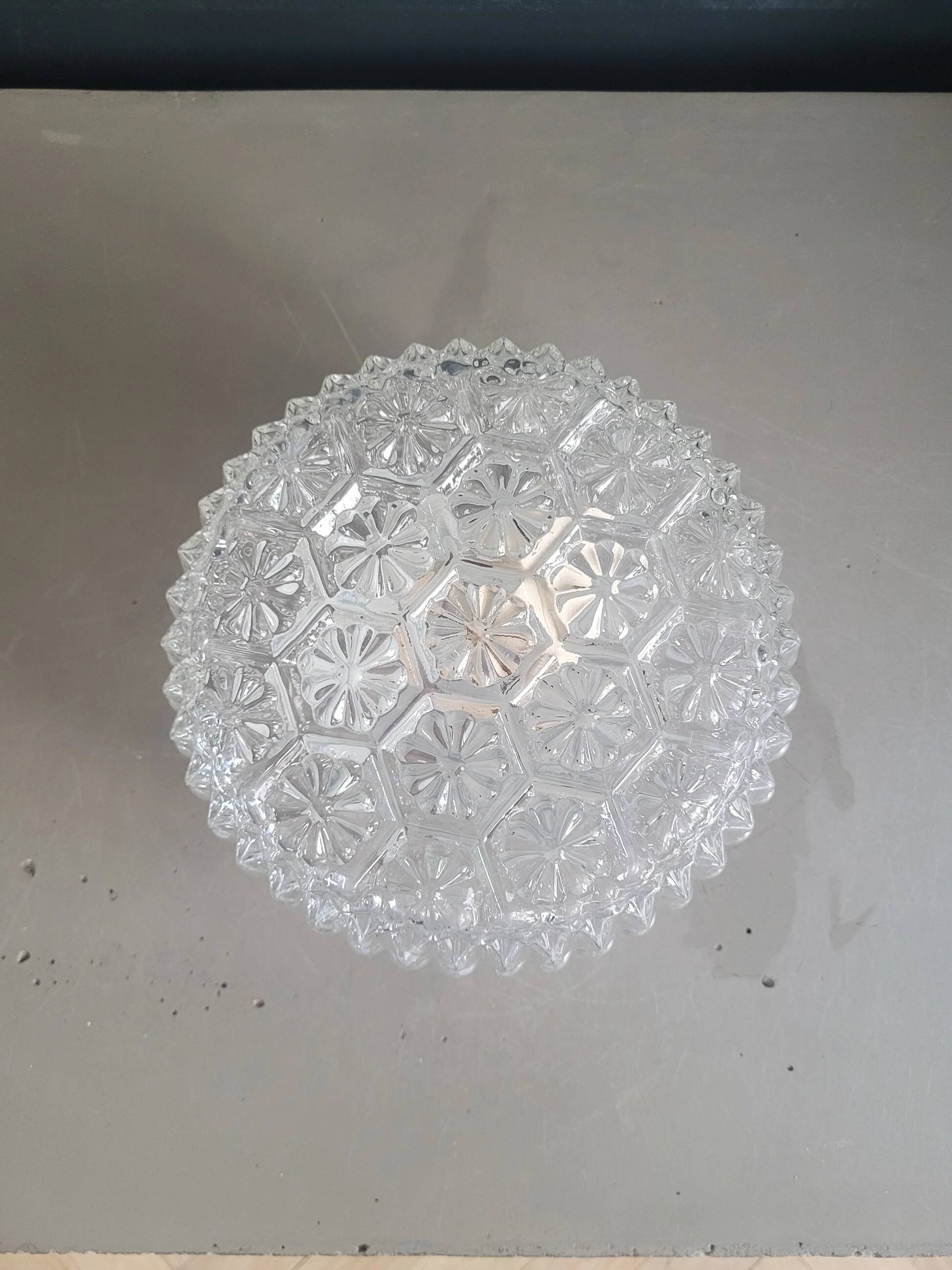 Ceiling light or wall light in moulded glass