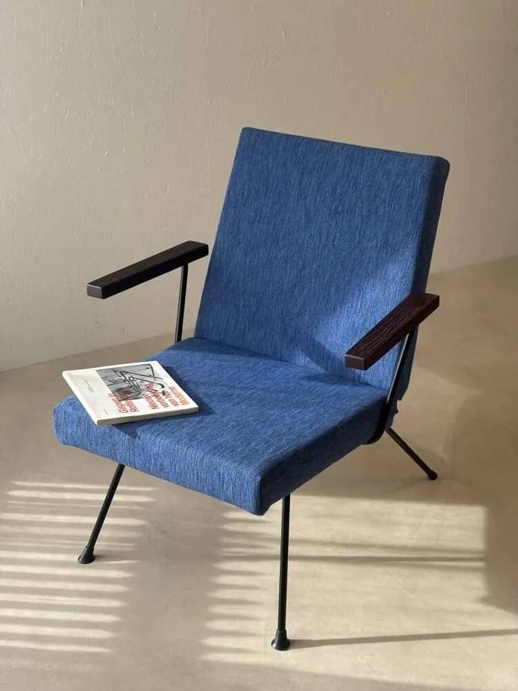 Gispen 1409 armchair André Cordemeyer petrol blue 1960s