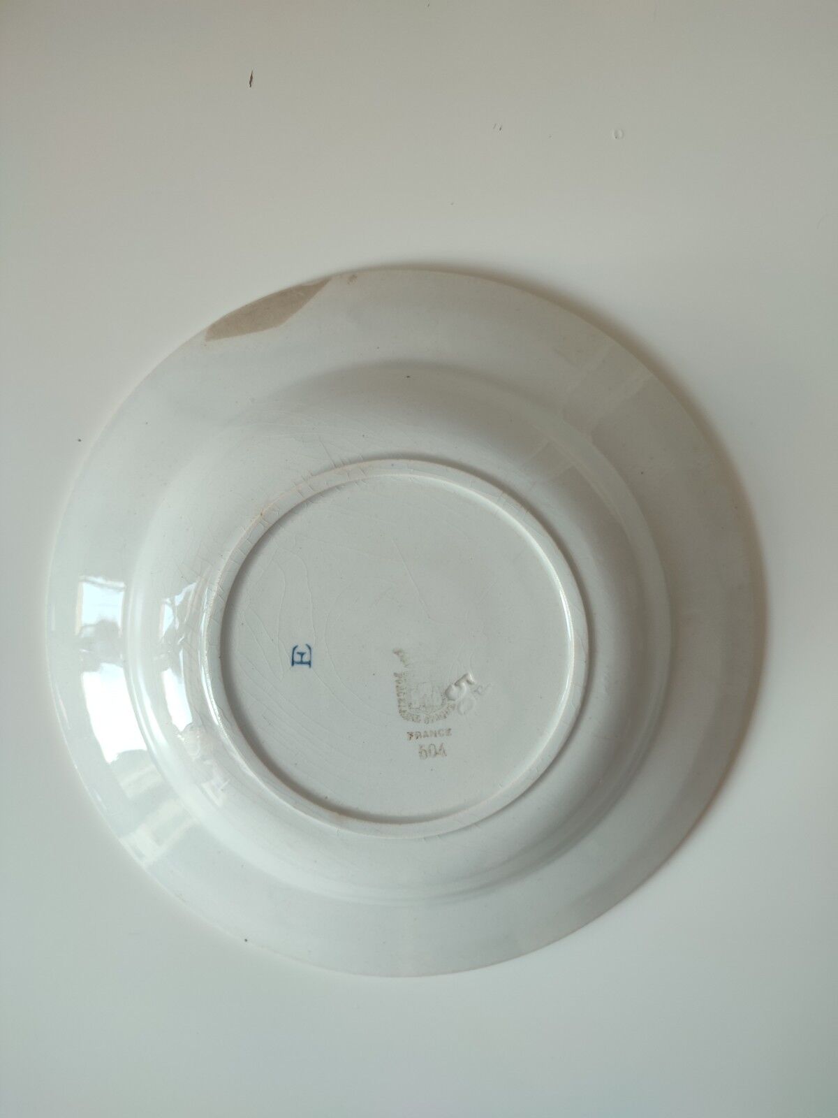 Hollow plates Earth of iron porcelain of Gien