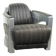 Comfortable cow leather aviator design armchair finished with aluminium