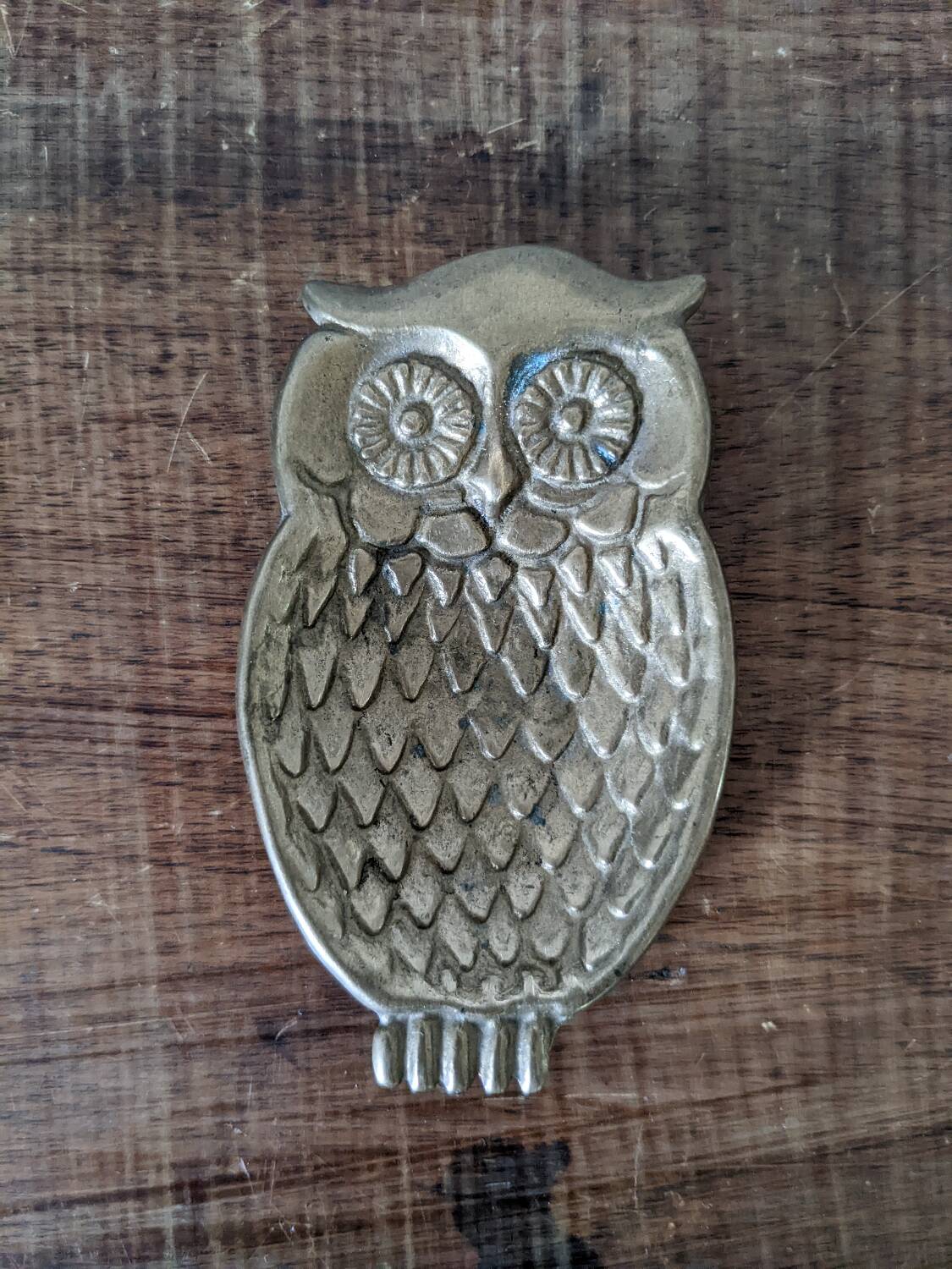 Brass owl pocket tray