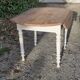 Louis Philippe style table felling solid oak wood brut white
