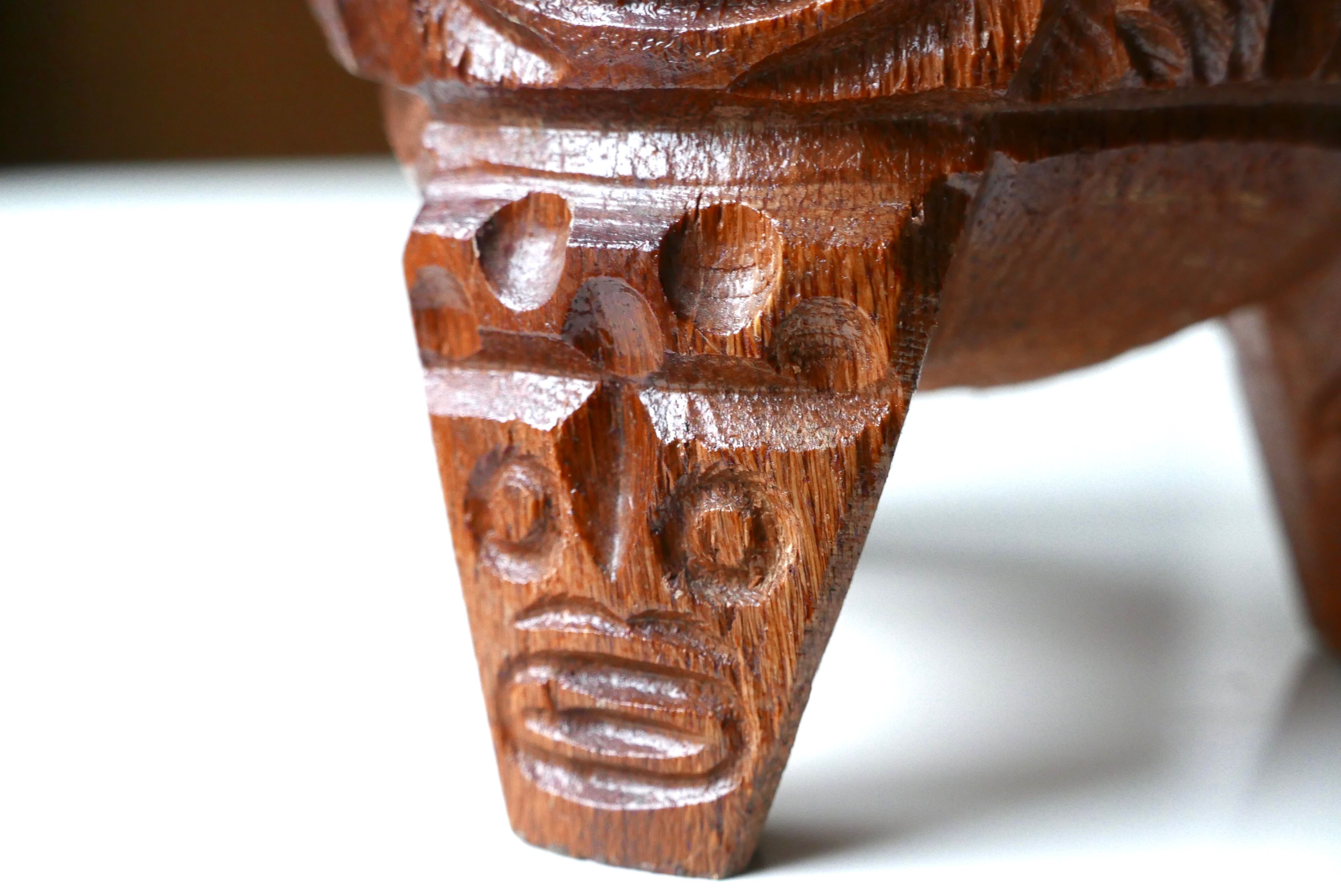 Tam tam Tiki carved wood, 70s