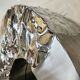 Miroir vintage en chrome organique grand (Miroir de mercure)