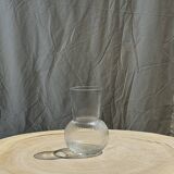 Ribbed glass ball vase