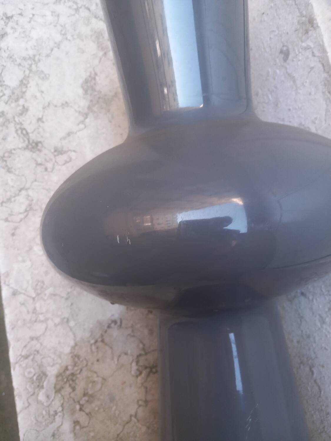 Grey opaline glass designer vase