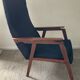 Scandinavian armchair in teak and velvet from the 1960s.