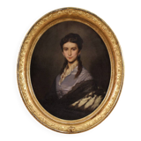 Portrait painting of a lady signed Johann Grund and dated 1869