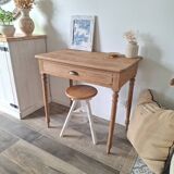 Farmhouse desk / console / side table in solid oak, country style.