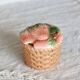 Small vintage ceramic sugar bowl with strawberry motif