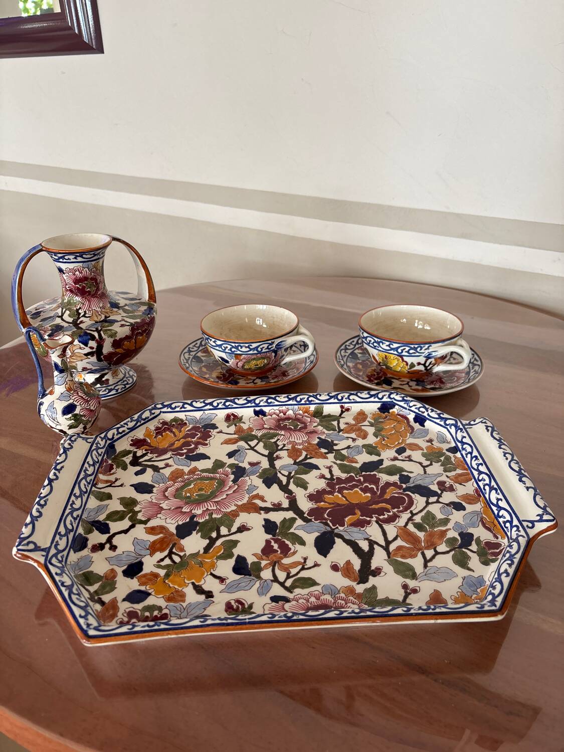 Gien tableware set, peony collection