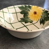 Cup vintage in ceramic enamelled signed fleur peinture decoration