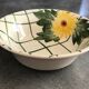 Cup vintage in ceramic enamelled signed fleur peinture decoration