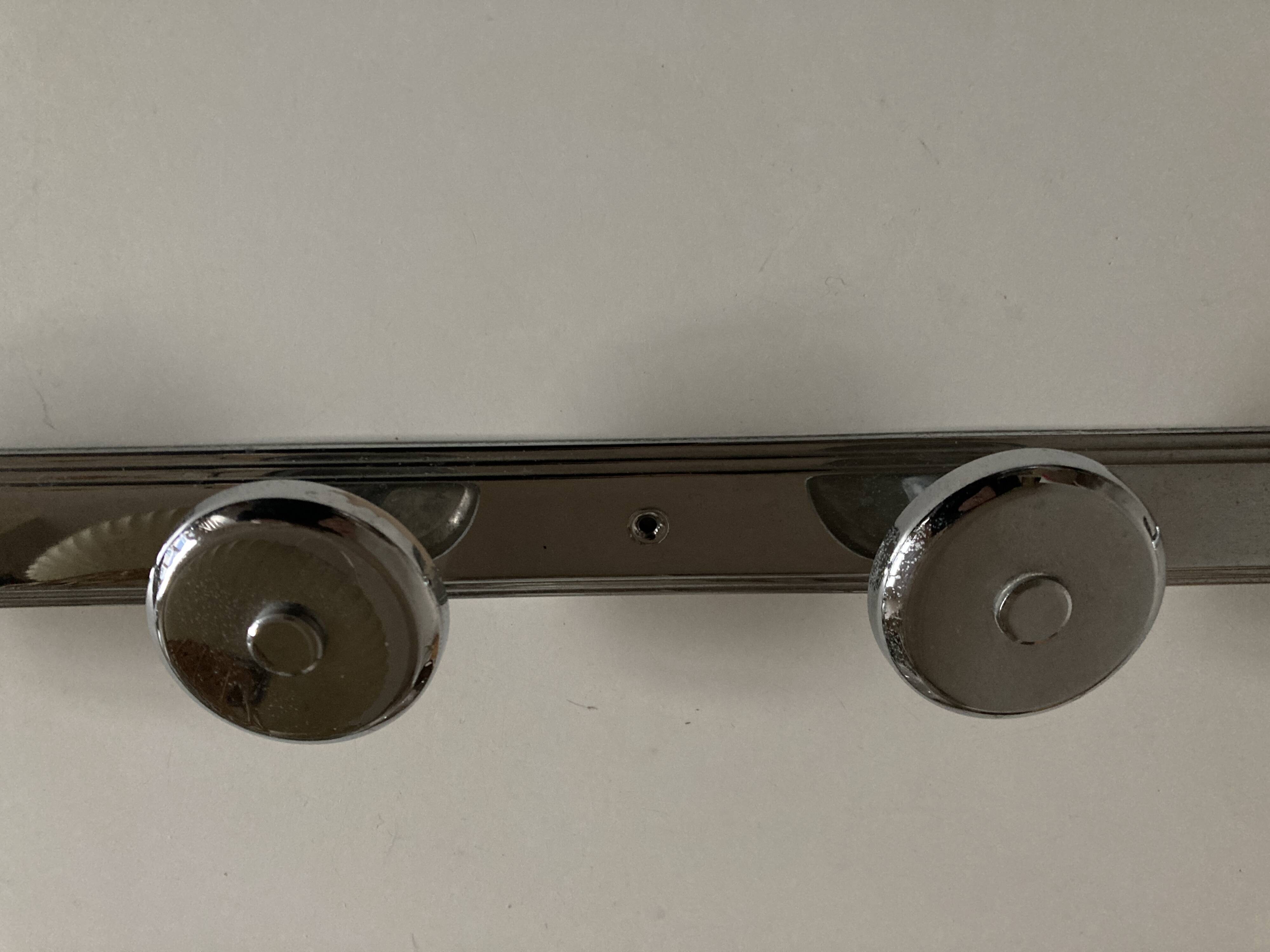 chrome Art Deco bathroom coat hook 57cm
