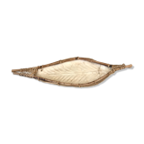 Mother-of-pearl and rattan trinket bowl