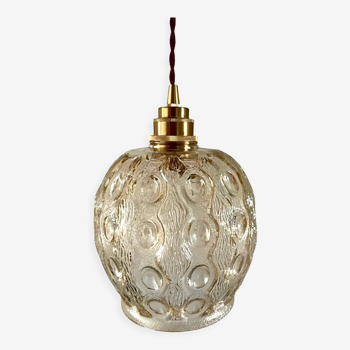 Suspension vintage en verre doré