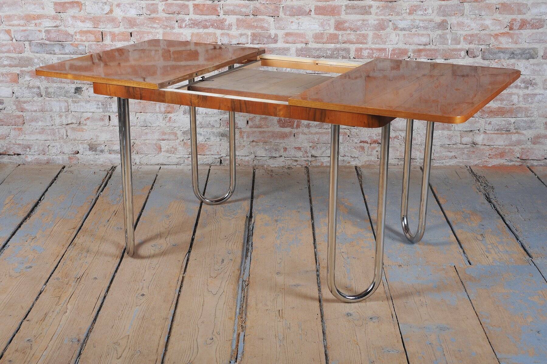 Bauhaus Folding Table in Oak by J. Halabala for Up Zavody, Czech, 1930s