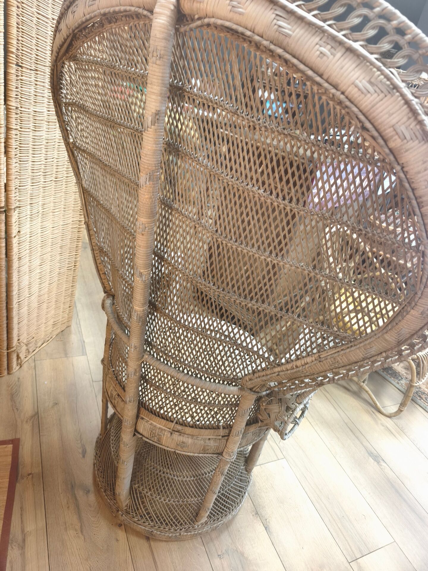 Antique armchair in rattan and wicker