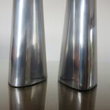 Pair of large modernist candle holders Ikea in aluminum 1970