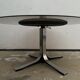 Table basse ajustable en table de séjour en inox avec verre fumé, 1970