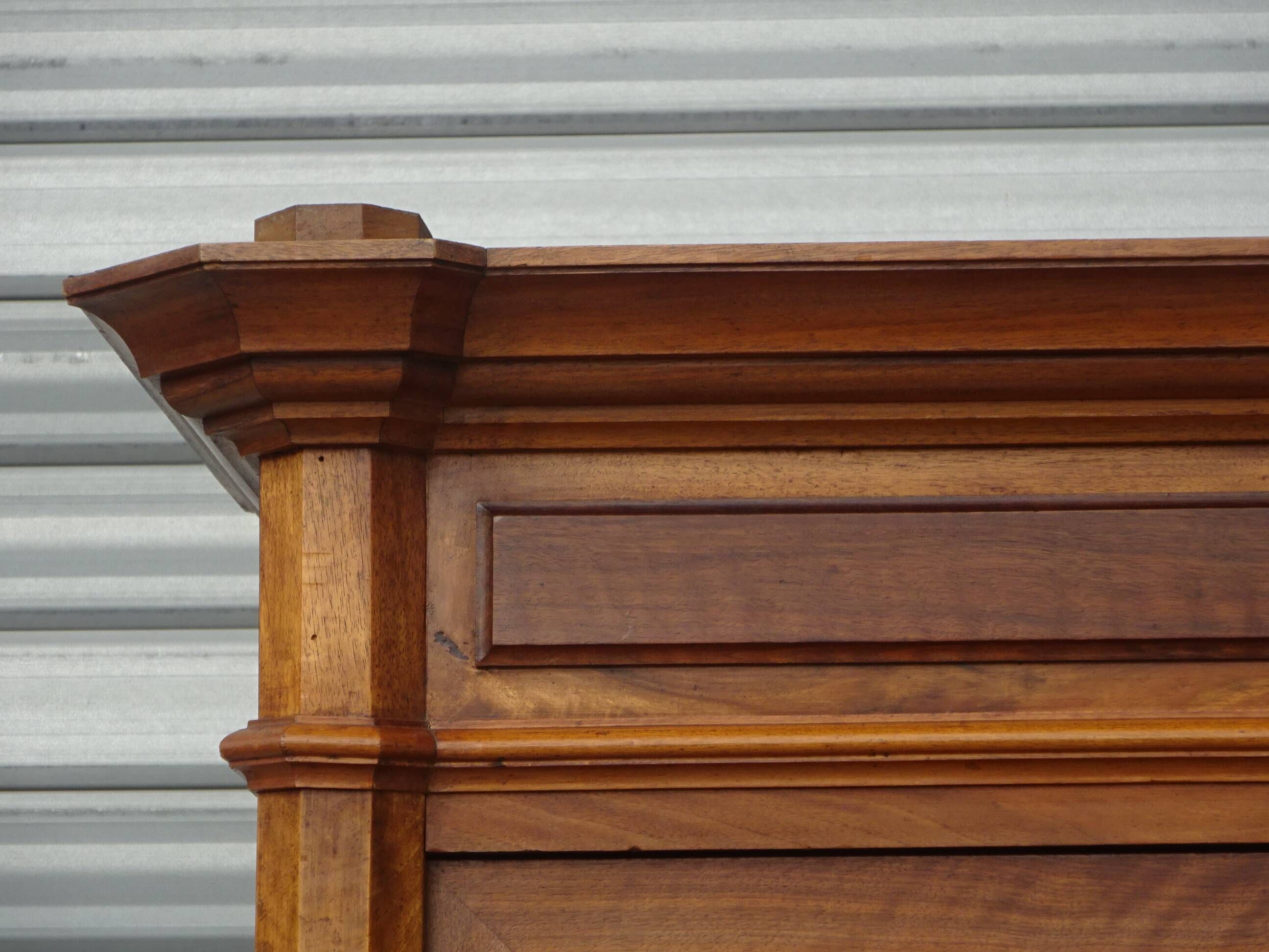Large antique wardrobe in solid walnut