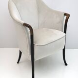 Pair of Giorgetti Italian Velvet Armchairs "Progetti", 1980s