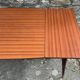 Table pieds effilés compas bois vernis extensible vintage années 50