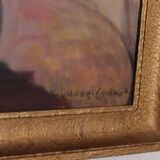 Original Swedish oil on canvas – “Flowers” by Gunnar Larsson – vintage & framed – 58 × 68 cm