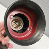 Small vintage wall lamp in hard pressed black and red plastic