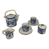 Vintage tea set for 2 people with flower pattern