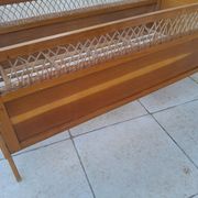 Vintage baby bed in wood and rattan from the 60s for children