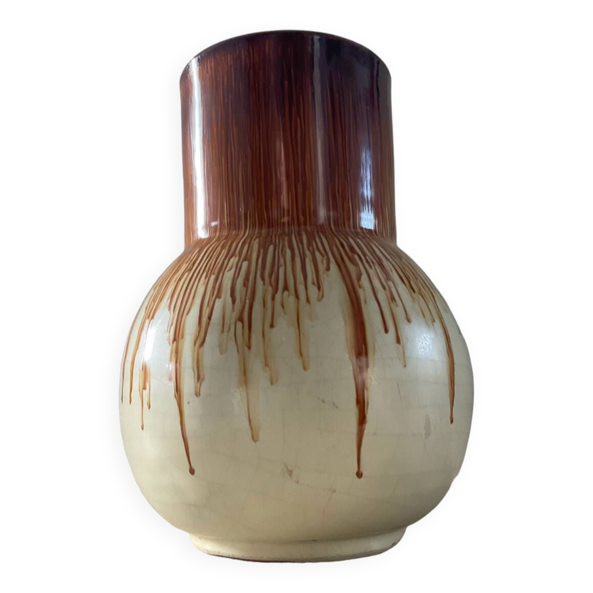 Vintage glazed terracotta vase