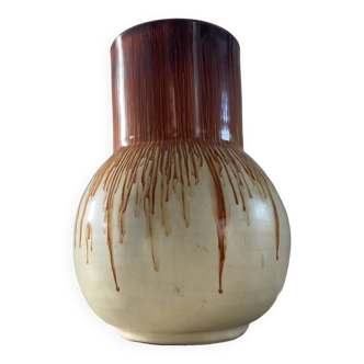 Vase vintage en terre cuite émaillée