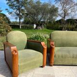 Set of 1 sofa and two armchairs, transatlantic style from the 50s.