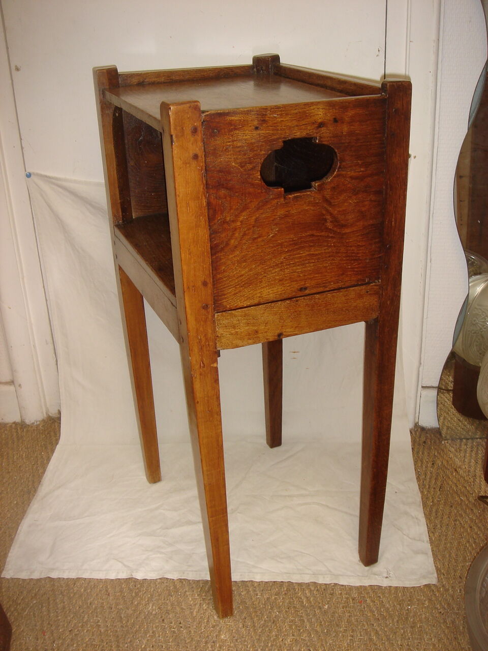 Table d'appoint, chêne avec tiroir secret, 1950