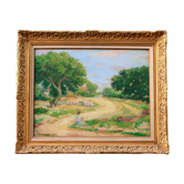 Landscape to the woman sitting in the grass of Paul Alex Deschmacker