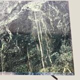 Vintage green marble and wrought iron coffee table