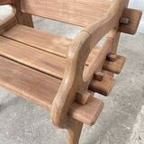 Paire de fauteuils brutalistes en teck