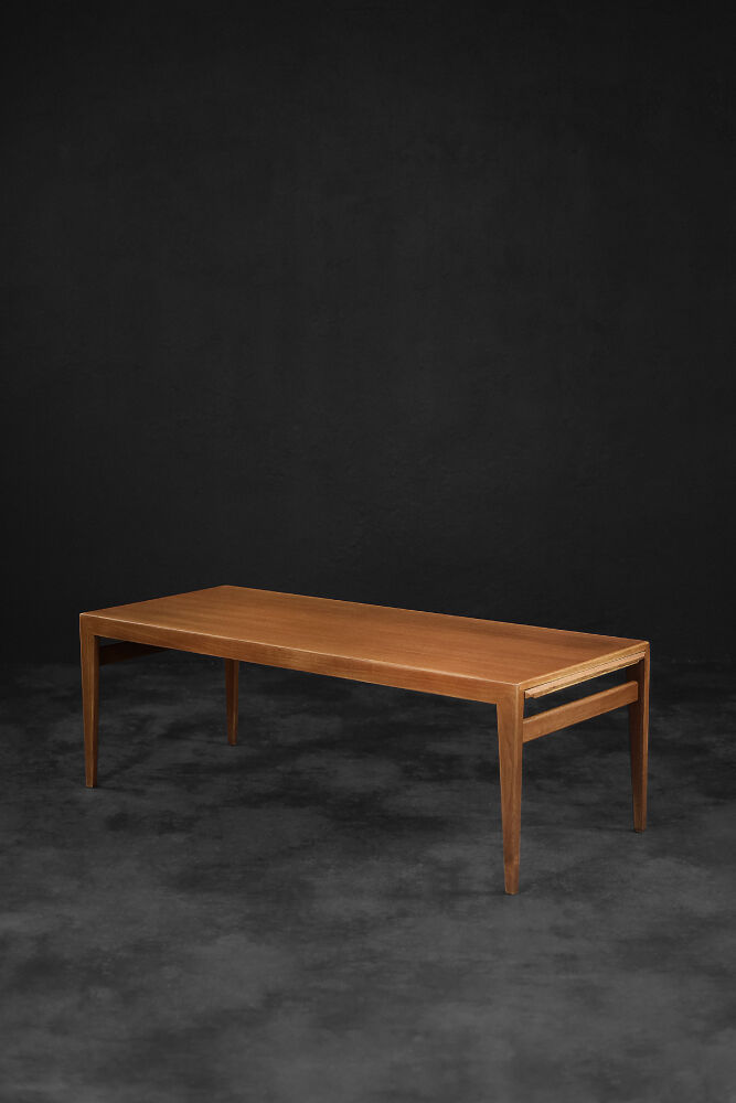 Vintage Classic Mid-Century Scandinavian Modern Teak Coffee Table with Pull-Out Tops