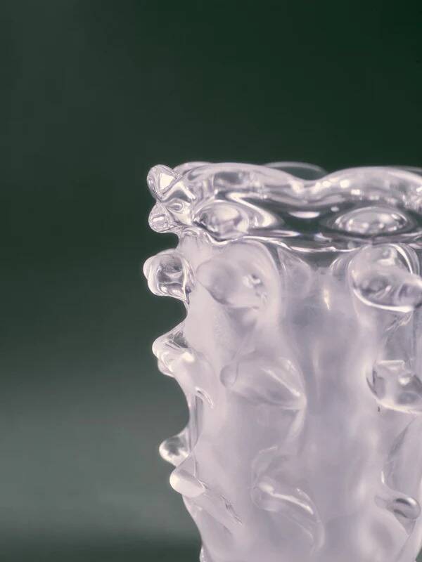 Vase en cristal moulé, Schneider, 1950s